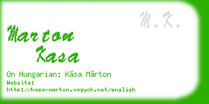 marton kasa business card
