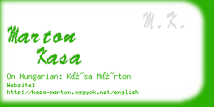 marton kasa business card